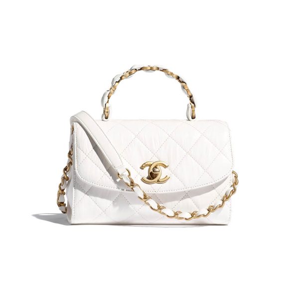 Ch*el mini flap bag with top handle