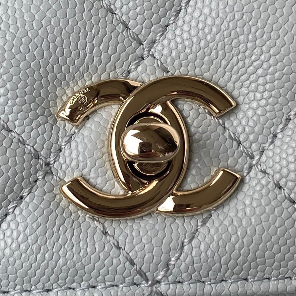 Ch*el coco handle bag small