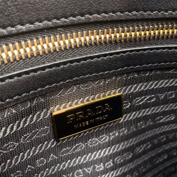 large Pra*a symbole jacquard fabric handbag