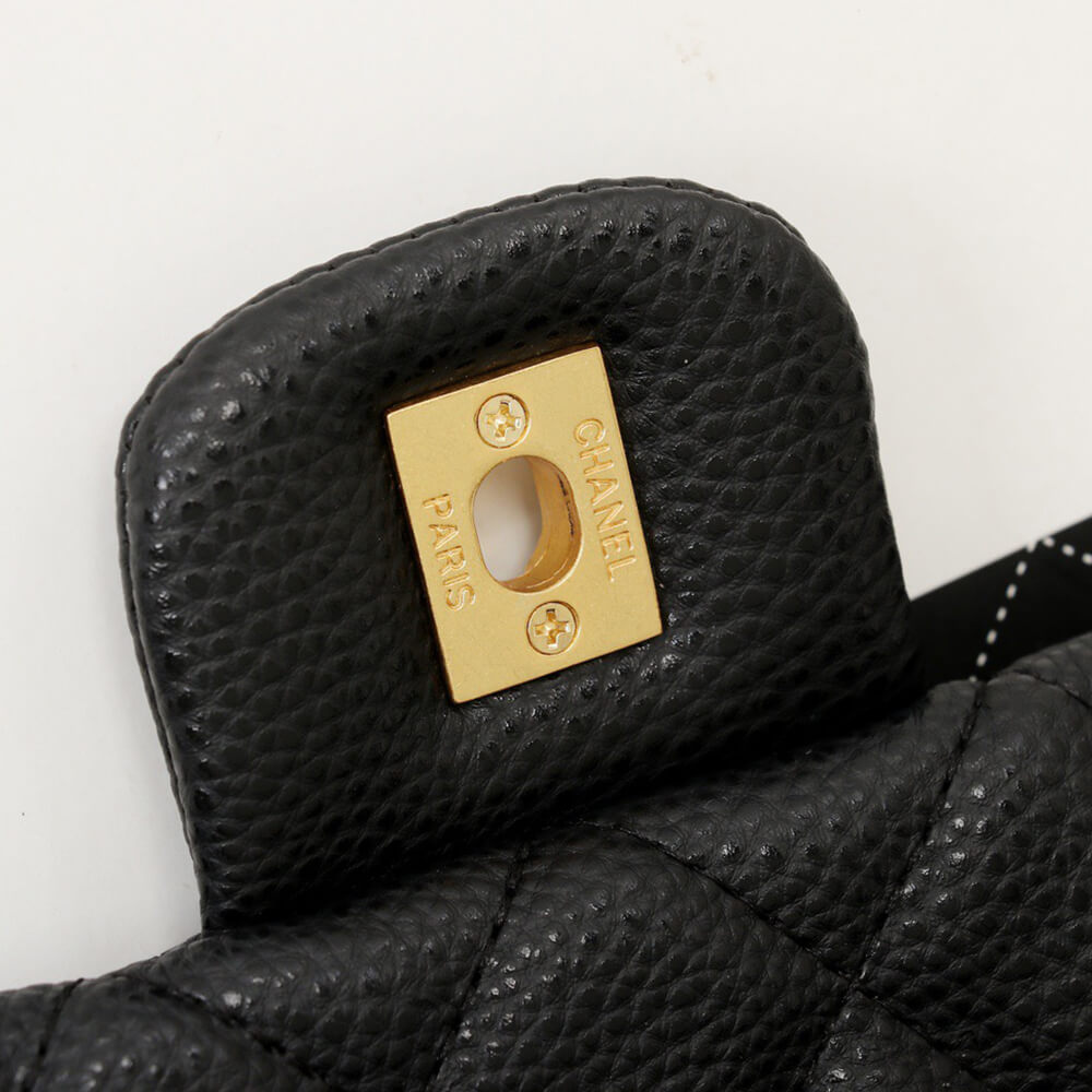 Ch*el travel flap bag black